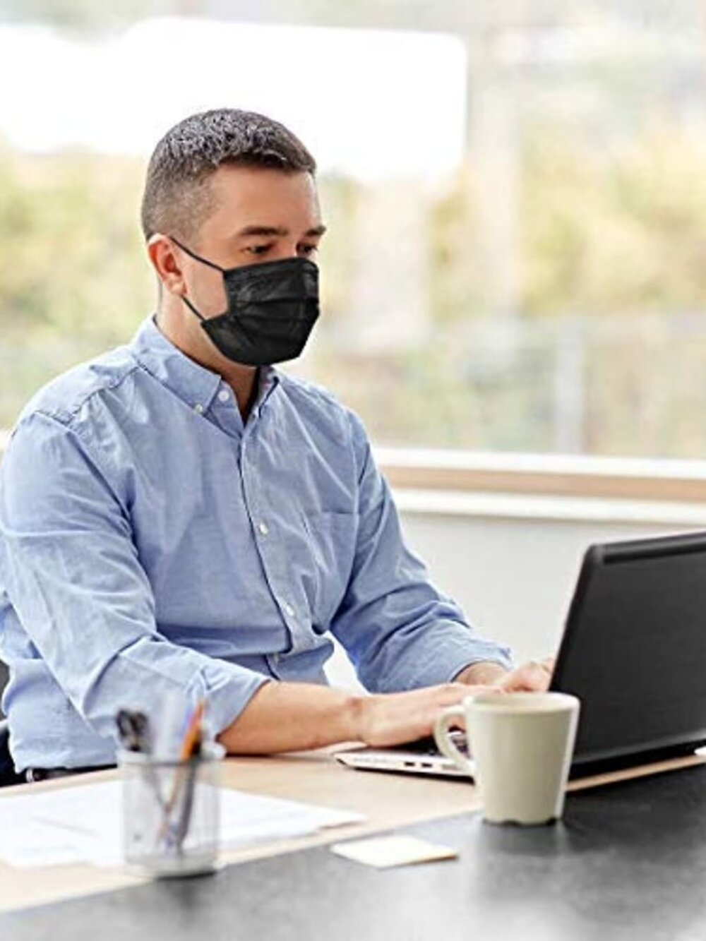 FLTR 75-Count Black Disposable Face Masks – Comfortable Protective Masks